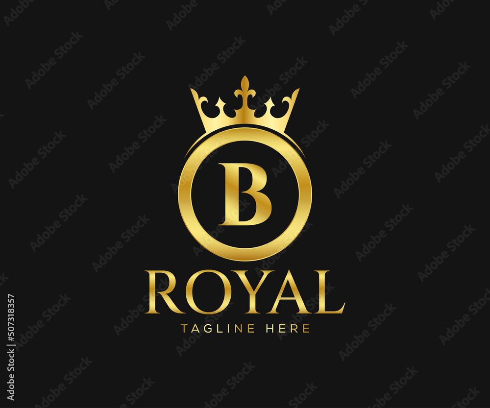 Naklejka premium Luxurious Royal B Letter Logo Design. Letter B Logo Design Template.