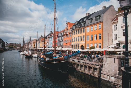 Nyhavn Harbor in Copenhagen, Denmark