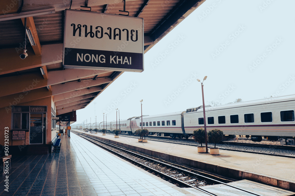 A beautiful view of Nong Khai Train Station, located in Thailand.