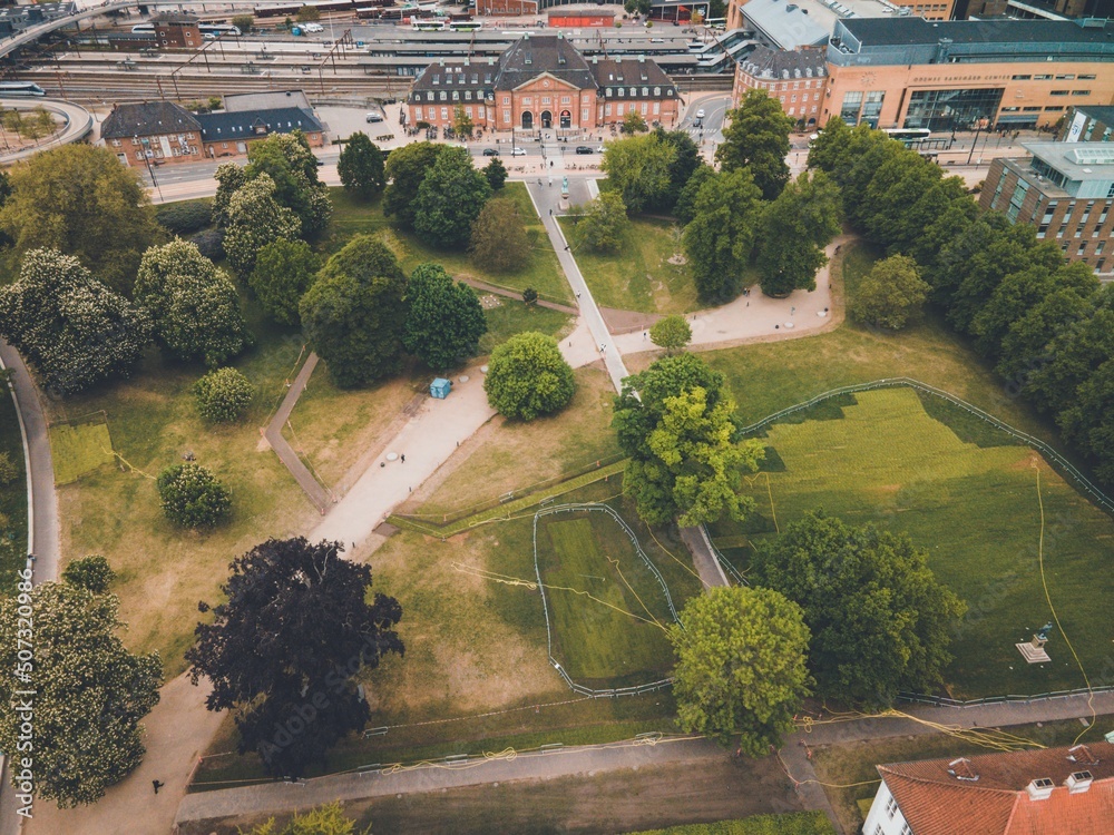 Odense Castle (Odense Slot) in Denmark by Drone