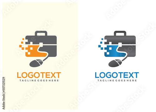 Digital IT Briefcase logo brand vector template