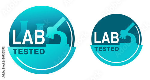 Lab tested icon with silhouettes of equipment