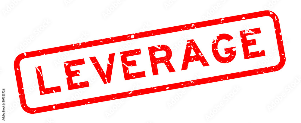 Grunge red leverage word square rubber seal stamp on white background Grunge red leverage word square rubber seal stamp on white background