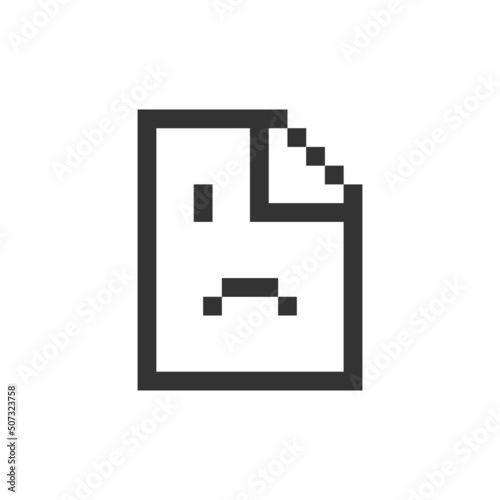 Corrupted pixel file icon. Damage document symbol. Sign broken data vector.