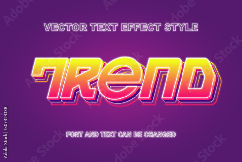 trend neon glow vaporize 3d editable text effect font style template background wallpaper banner poster flyer