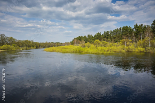 Spring day on the forest river.