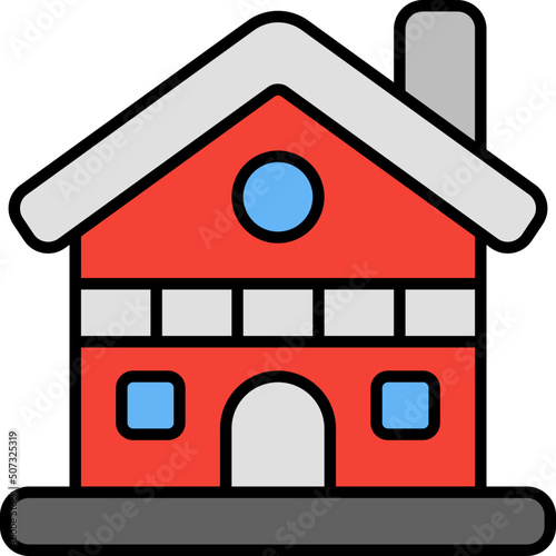 chalet outline color icon