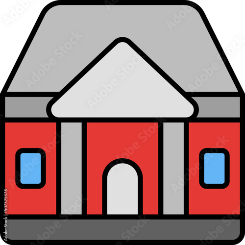 mansion outline color icon