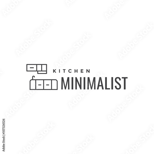 line minimalist kitchen space logo design vector graphic symbol icon illustration creative idea