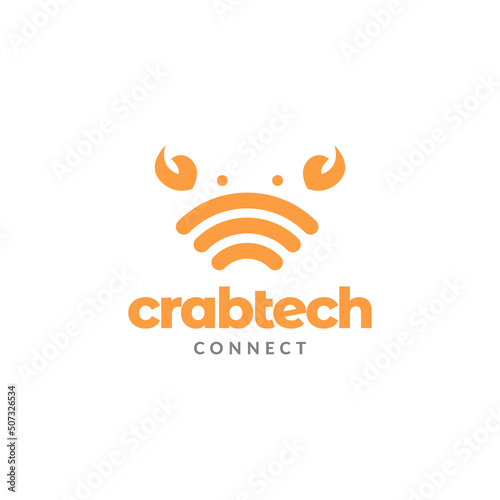 internet wifi with crab logo design vector graphic symbol icon illustration creative idea