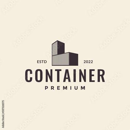 vintage hipster container simple logo design vector graphic symbol icon illustration creative idea