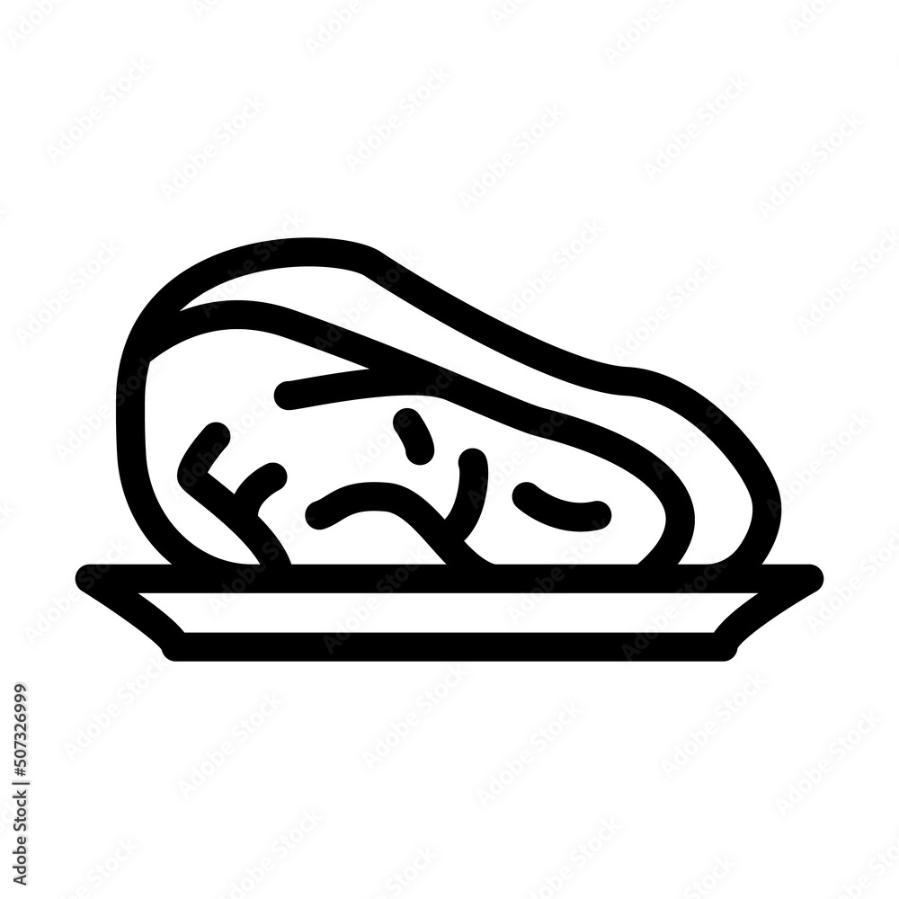 tenderloin meat line icon vector. tenderloin meat sign. isolated contour symbol black illustration tenderloin meat line icon vector. tenderloin meat sign. isolated contour symbol black illustration