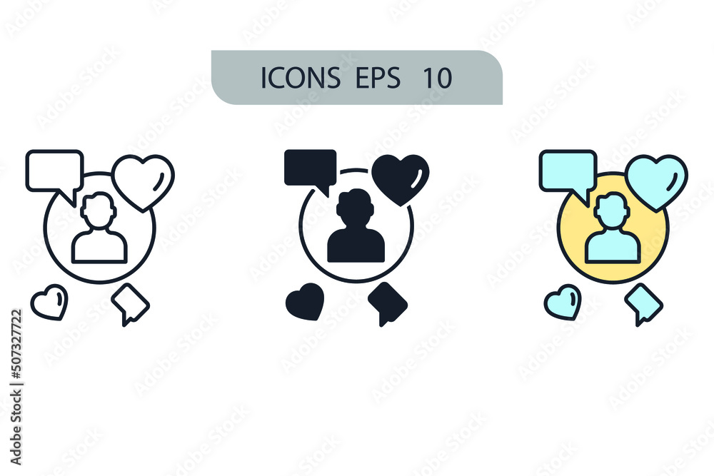 Influencer icons symbol vector elements for infographic web Influencer icons symbol vector elements for infographic web