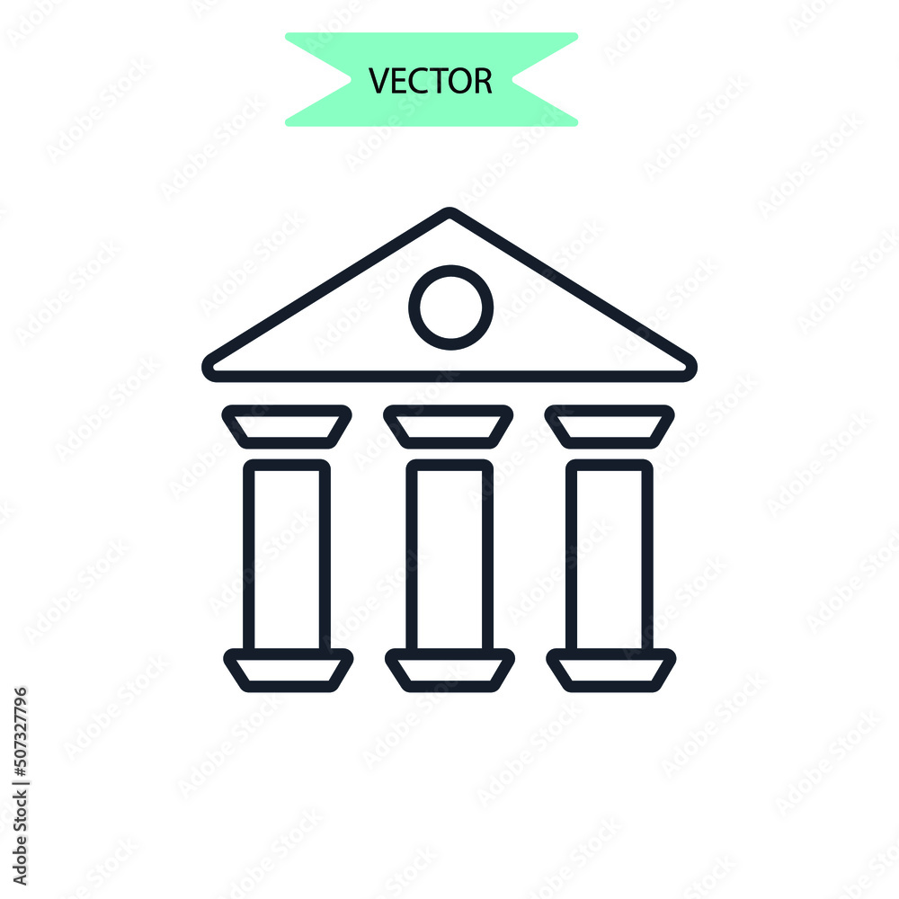 Justice icons symbol vector elements for infographic web Justice icons symbol vector elements for infographic web