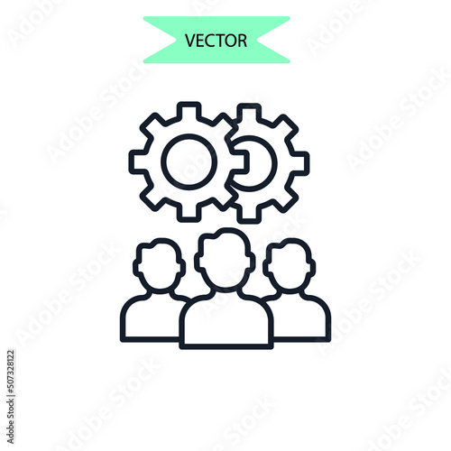 teamwork icons  symbol vector elements for infographic web