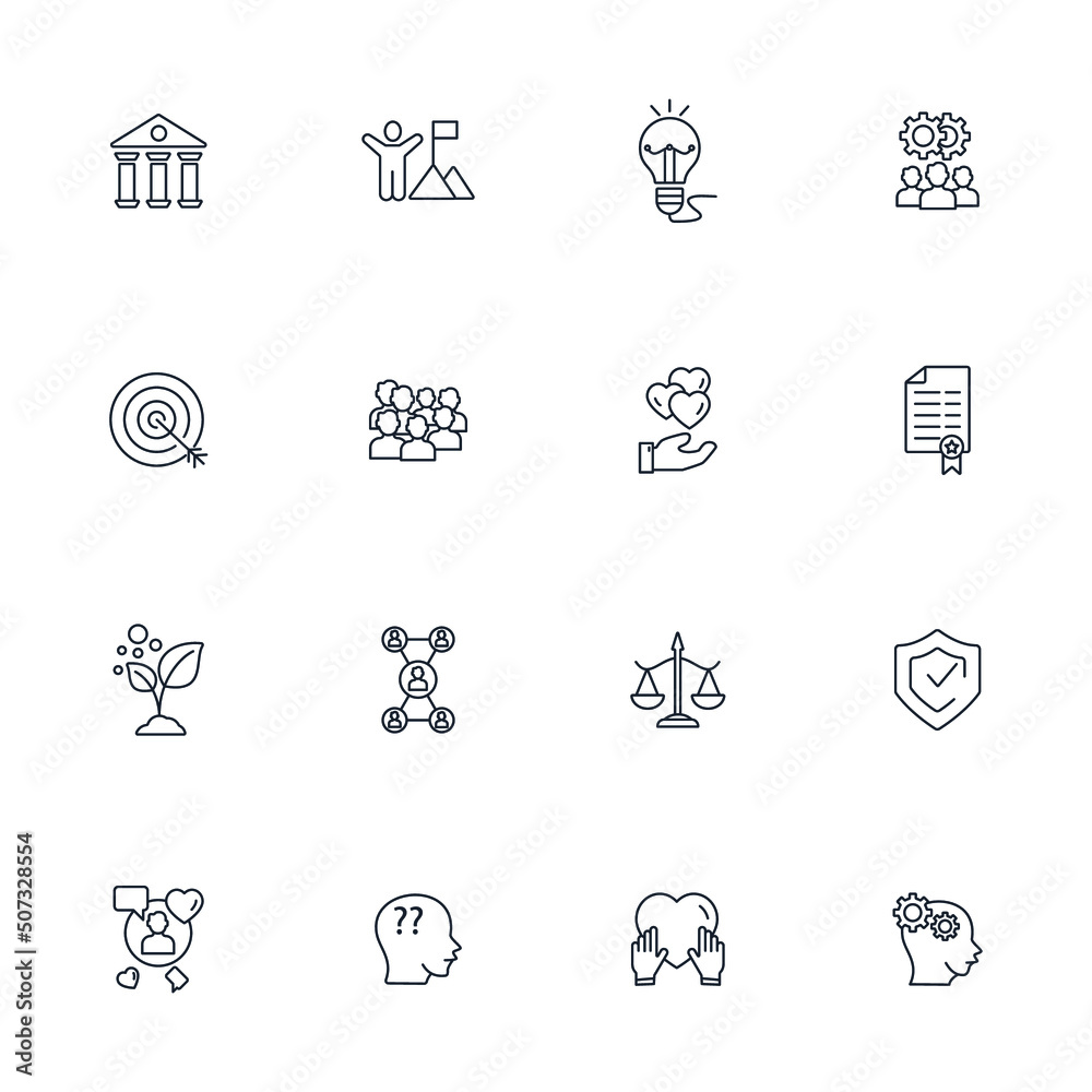 core values icons set . core values pack symbol vector elements for infographic web core values icons set . core values pack symbol vector elements for infographic web