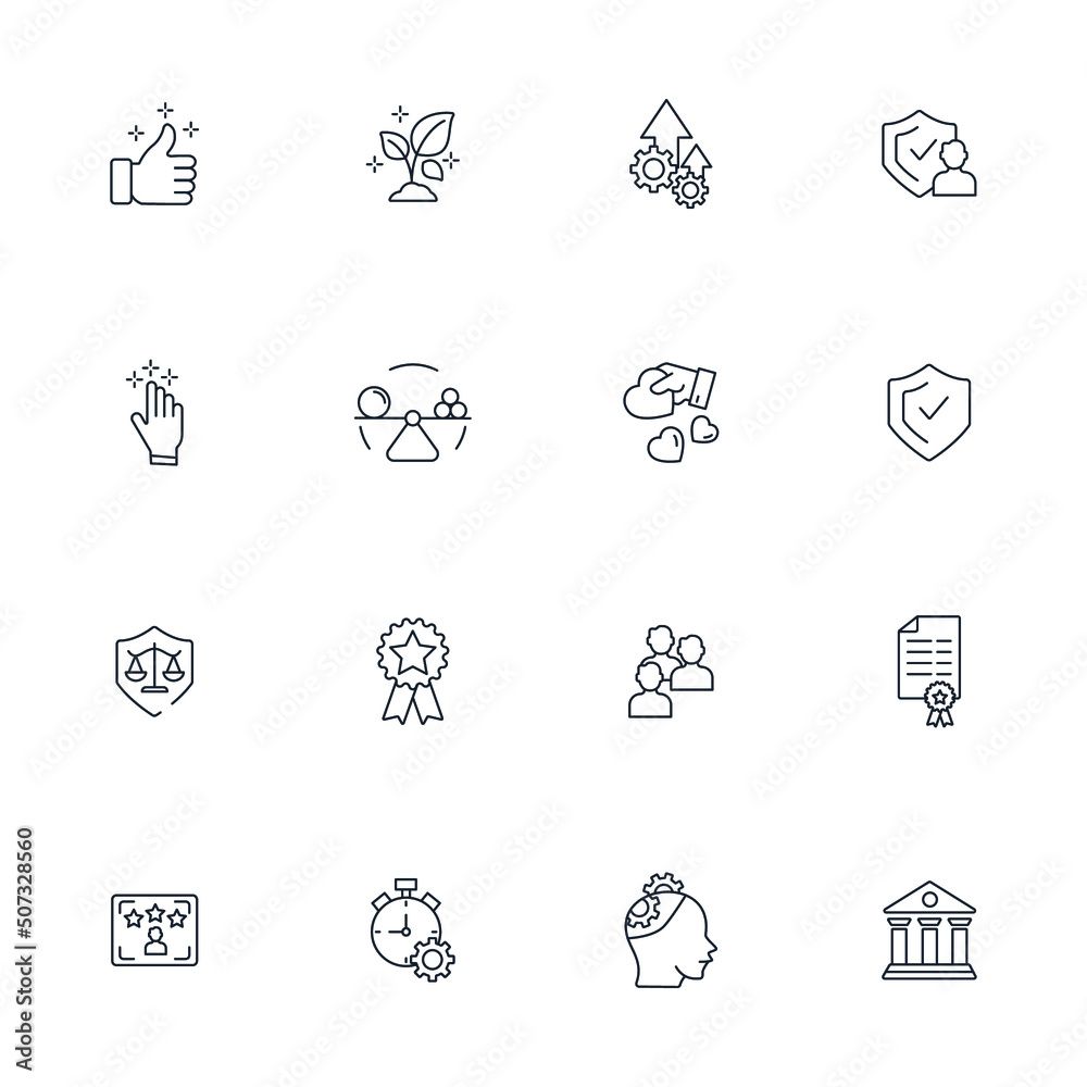 core values icons set . core values pack symbol vector elements for infographic web core values icons set . core values pack symbol vector elements for infographic web