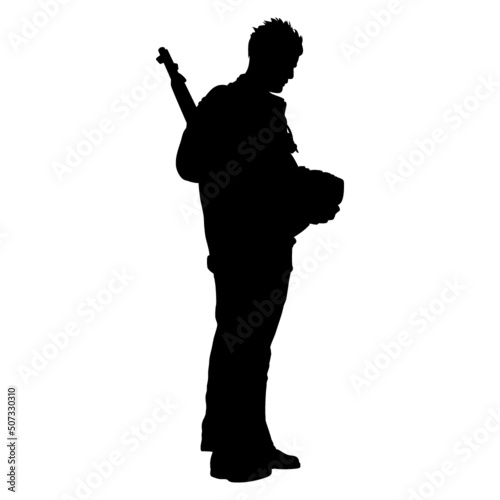 Soldier mourning silhouette