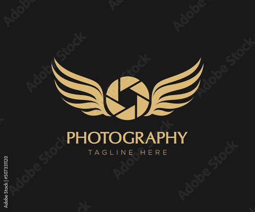 Photography Wings Logo. Camera Wing Logo Template.