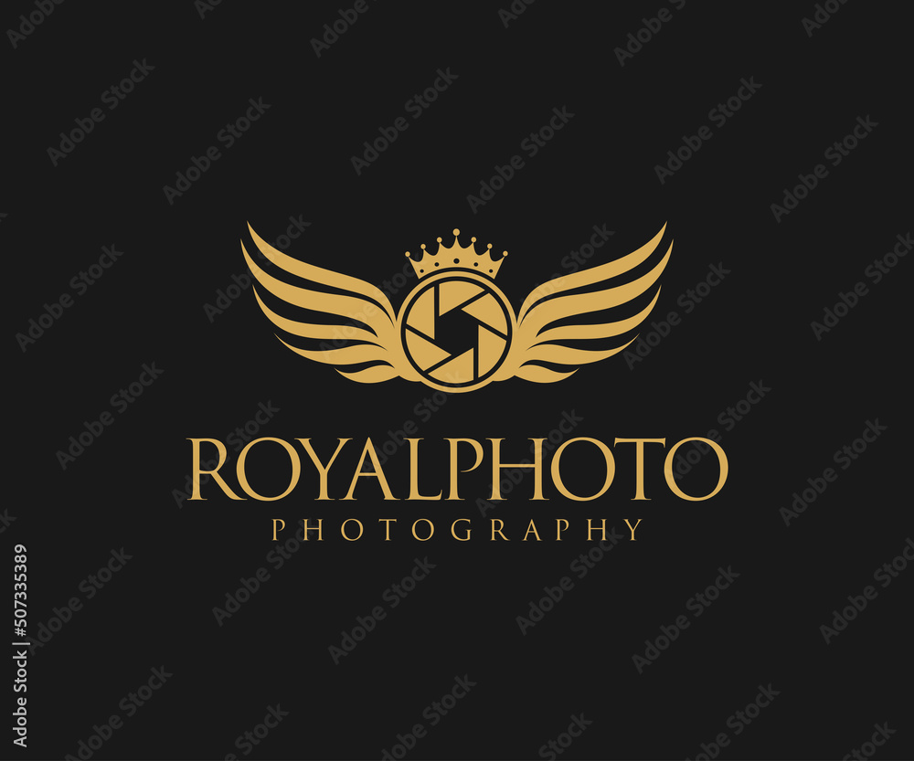Fototapeta premium Wings Photography Logo Template. Photo Wings Logo Template.