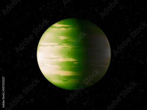 Earth-like planet, far exoplanet in space, super-earth planet, Sci-Fi background. © Nazarii