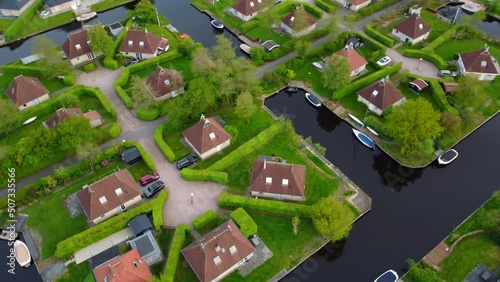 View at the bungalow park It Wiid at the city Eernewoude, Friesland, The Netherlands photo