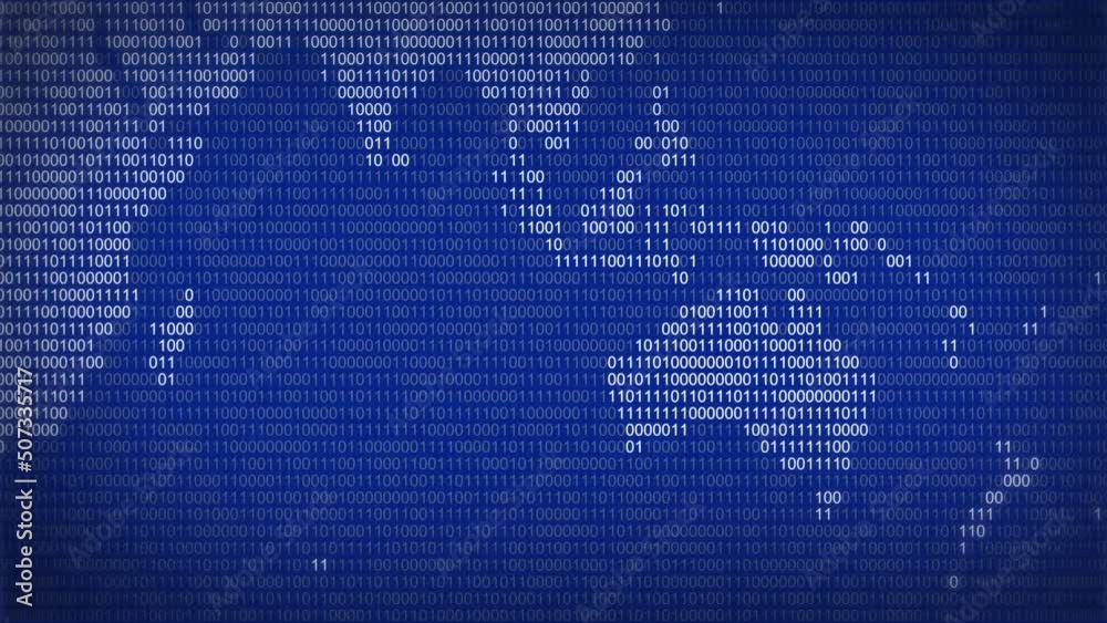 Continents of Oceania and Asia on a binary world map. Digital number changing values. Blue binary world map.