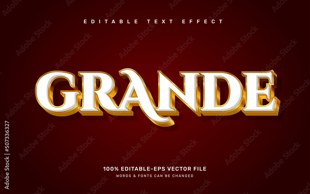 Gold grande editable text effect template