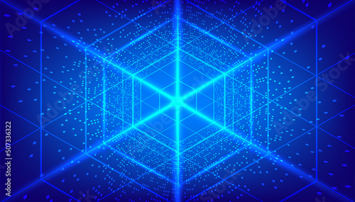 Abstract blue hexagon pattern background for a hi-tech communication concept. vector illustration
