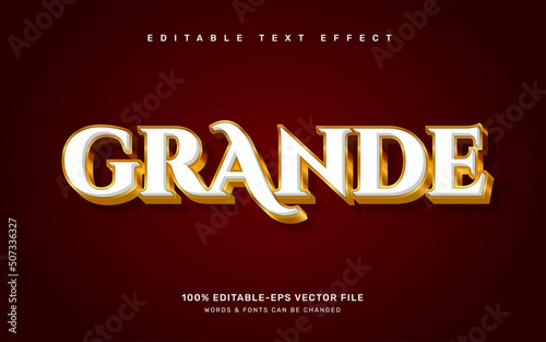 Gold grande editable text effect template