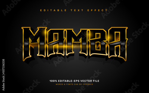 Gold mamba editable text effect template photo