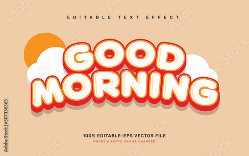 Good morning editable text effect template