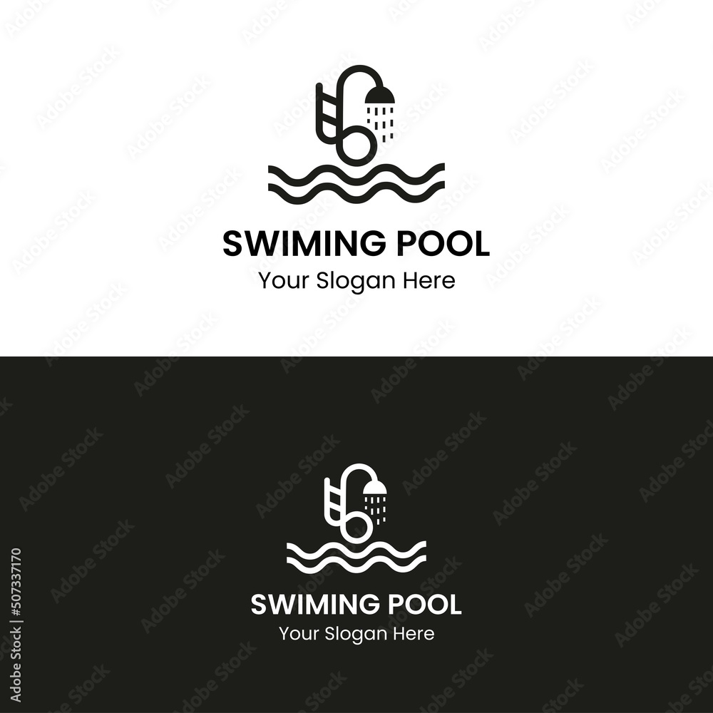 modern and minimalist swimming pool logo design