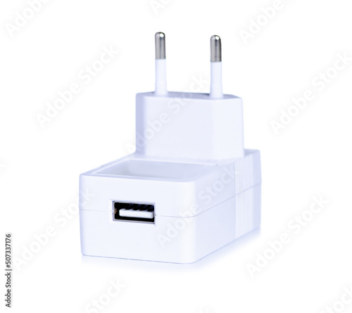 Wallpaper Mural White USB charger on white background isolation Torontodigital.ca
