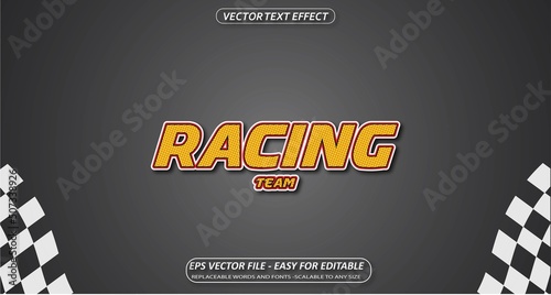 racing team text effect,easy for editable