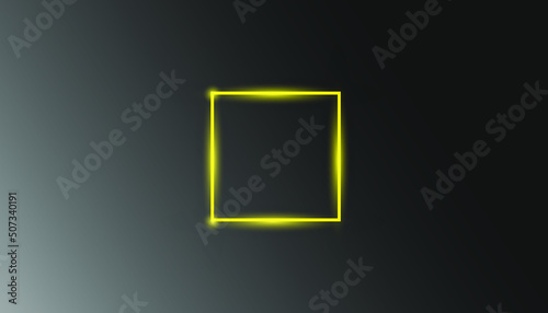 Neon monochrome square frame with space for copying. Set of neon gradient square frame templates. Expressive and futuristic graphic element, geometric shape for bright design. Fully vector