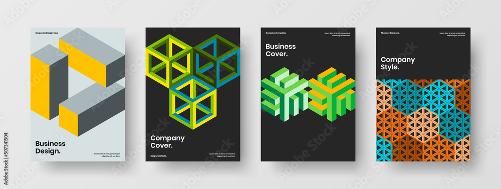 Isolated flyer vector design illustration composition. Premium geometric pattern company cover concept set. Isolated flyer vector design illustration composition. Premium geometric pattern company cover concept set.
