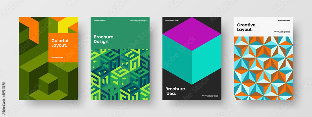 Premium corporate identity vector design template composition. Creative geometric hexagons postcard layout bundle.