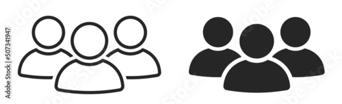 People group icon set. Team people. User profile symbol. Group of people or group of users collection. Persons symbol - stock vector.