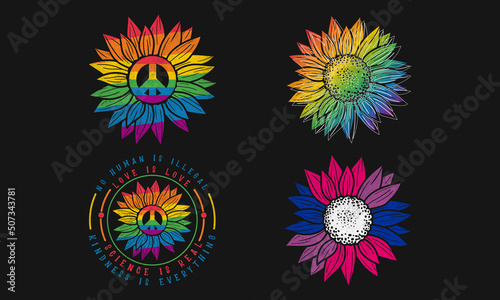 Sunflower Gay Pride Rainbow SVG T-shirt