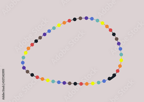 A rainbow LGBTQ+ bracelet, a Pride month copy space template