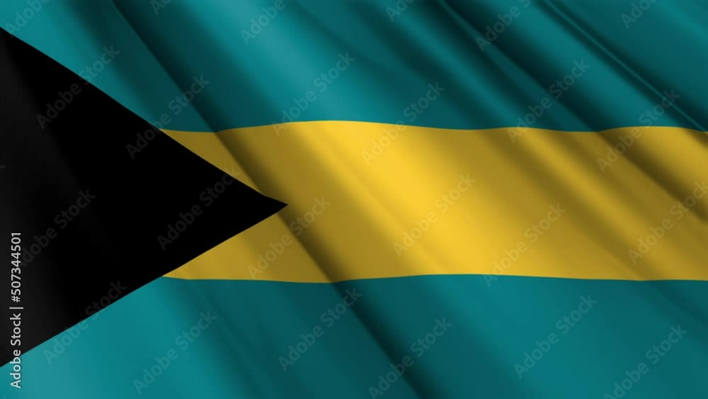Close up realistic texture fabric textile silk satin flag of Bahamas waving fluttering background. National symbol of the country. 10th of July, Happy Day concept. 3D animation 1080p Full HD
Close up realistic texture fabric textile silk satin flag of Bahamas waving fluttering background. National symbol of the country. 10th of July, Happy Day concept. 3D animation 1080p Full HD