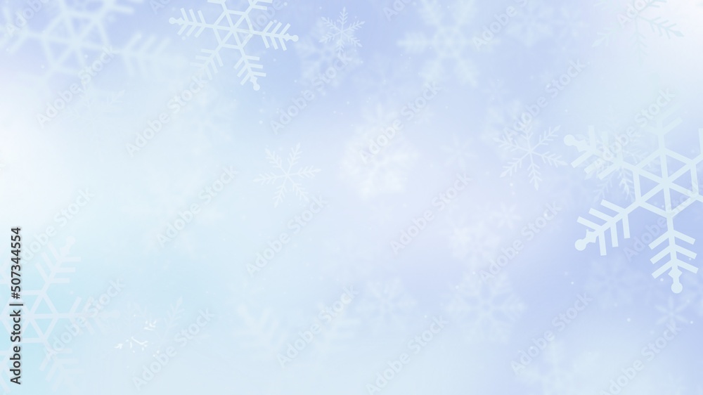 Abstract christmas background with snowflake and light bokeh, wallpaper illustration