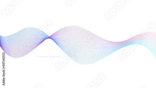 Air wind wave, light pink or blue color. An undulating swirl with smooth color flow. Design element, abstract blending curves isolated on white background. Illustration for business presentation