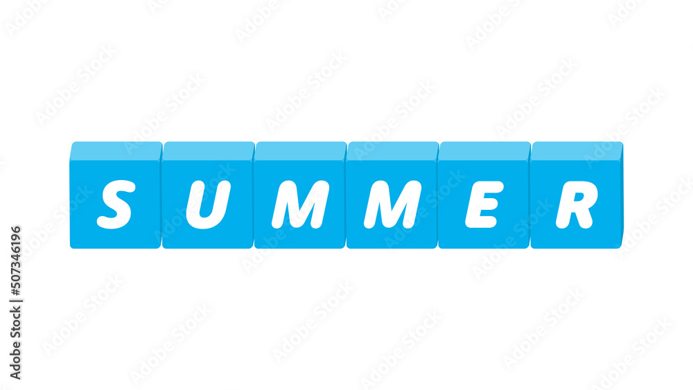Summerの文字が入ったブロックのイラスト 夏のデコレーション素材 Stock Vector Adobe Stock