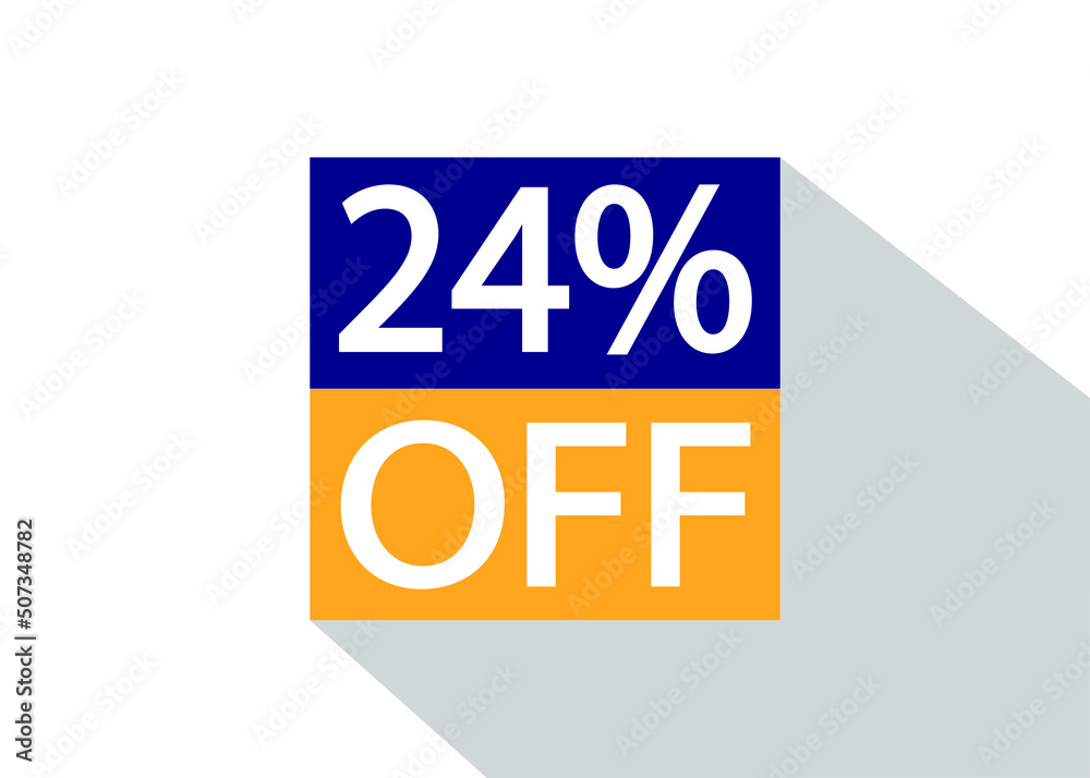 Up To 24% Off. Special offer sale sticker on white background with shadow.