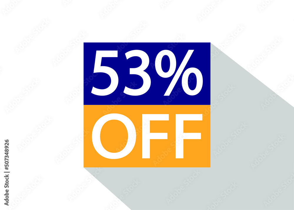 Up To 53% Off. Special offer sale sticker on white background with shadow. Up To 53% Off. Special offer sale sticker on white background with shadow.