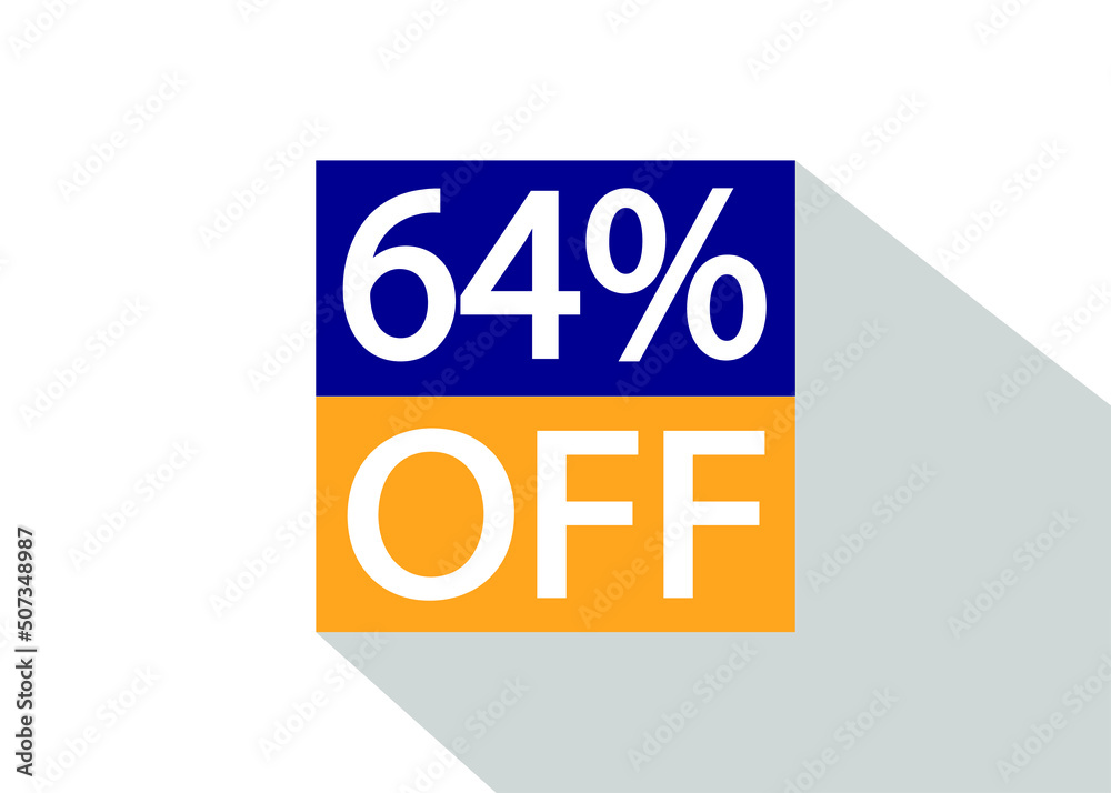 Up To 64% Off. Special offer sale sticker on white background with shadow. Up To 64% Off. Special offer sale sticker on white background with shadow.