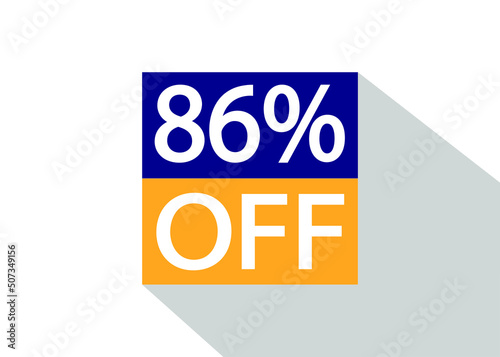 Up To 86% Off. Special offer sale sticker on white background with shadow. © BOROFOTOS