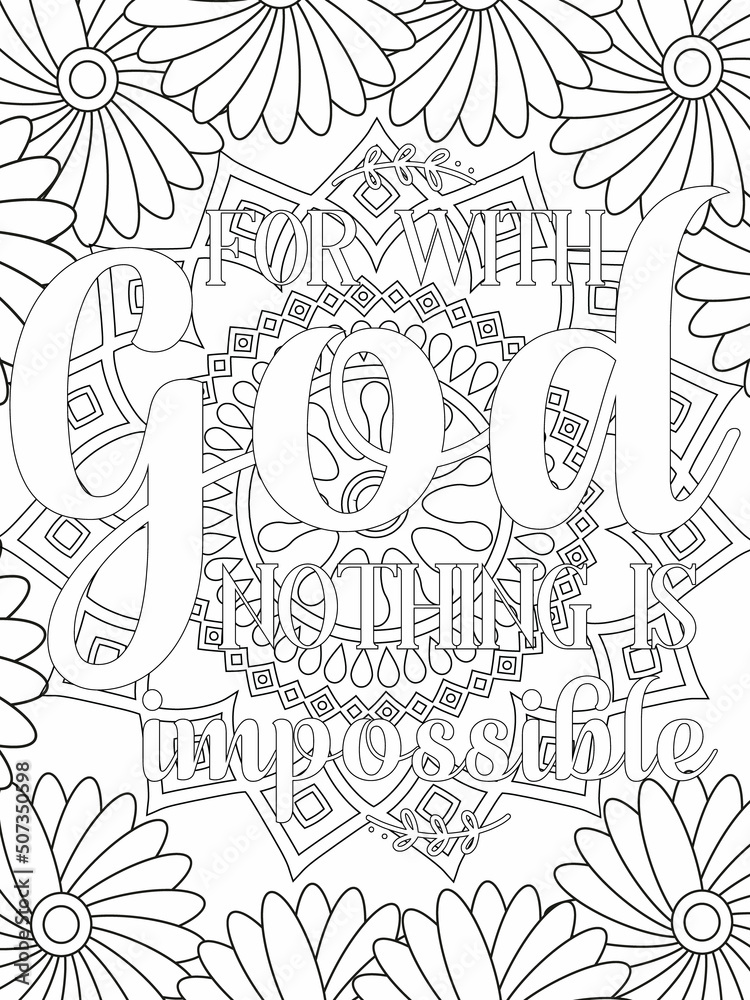 Bible Verse Coloring Pages, Christian Lettering coloring page for children and adults. Bible Verse Coloring Pages, Christian religious typography coloring page for children and adults.